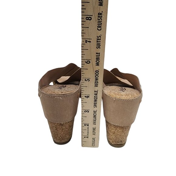 Lucky Brand Cork Wedge Sandals Size 10M/40 Crisscross Straps Comfortable Design - Picture 8 of 10